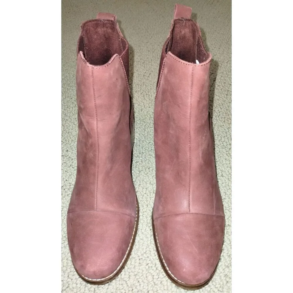 TOMS Women's Burnt Henna Leather Esme Bootie (Size 9.5)